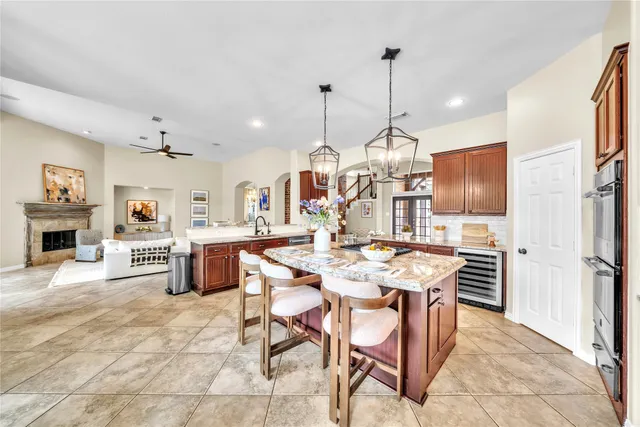 a living room with furniture