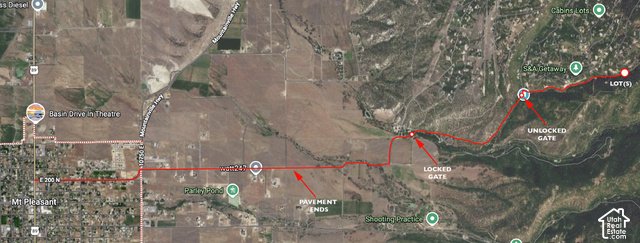 1197 East Quaking Hollow Road, Unit 1197 Mount Pleasant, UT 84647 - Photo 39 of 39 Driving Instructions: From 200 N and HWY 89 in Mt Pleasant, drive east for approximately one mile then road veers left. Immediate right turn onto 19000 N (Parley's Rd) and drive another mile then pavement ends, another 1/2 mile then turn left at Aspen Hil
