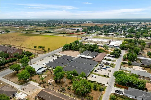 an aerial view of a city