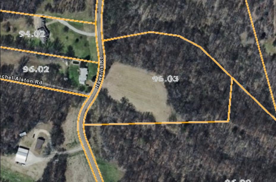0 Hawkins Road Burlison, TN 38015 - Photo 2 of 5 Aerial view of property's location featuring property parcel outlined