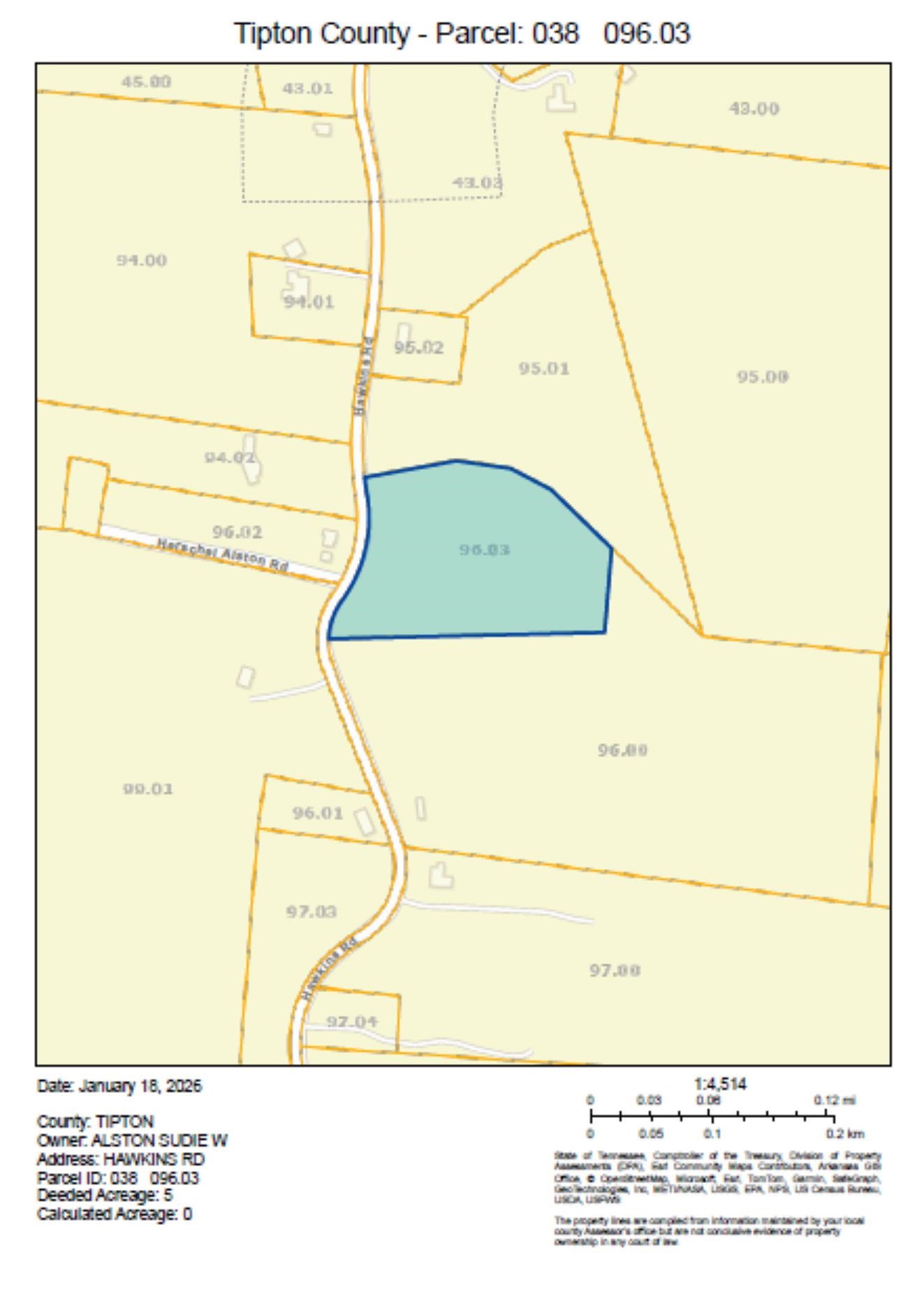 0 Hawkins Road Burlison, TN 38015 - Photo 5 of 5 Map of parcels