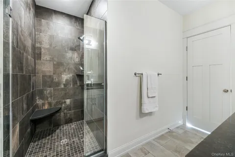 a bathroom with a shower