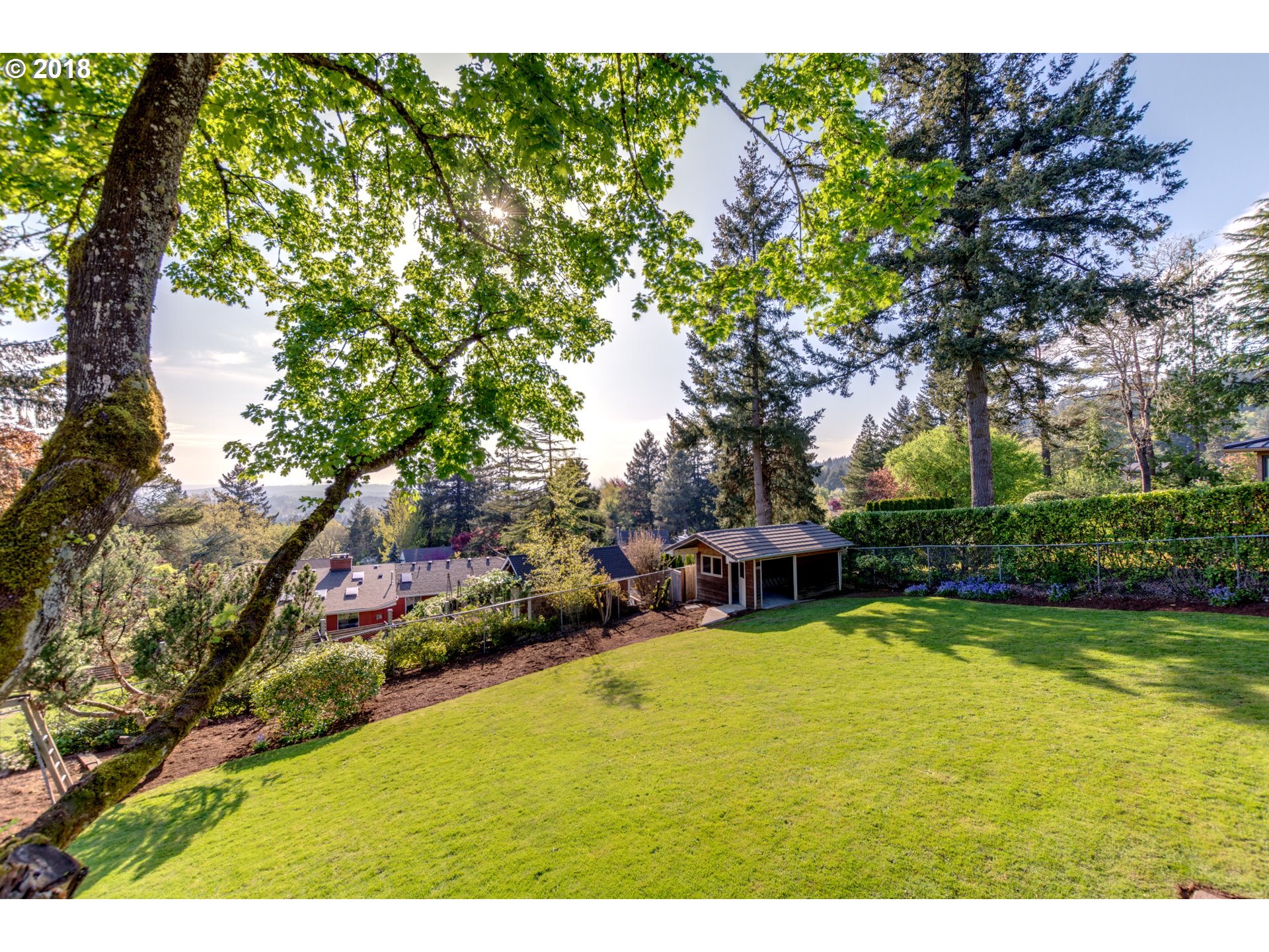 3925 Southwest Jerald Way Portland, OR 97221 - Photo 8 of 31 a view of a swimming pool with lawn chairs and a large tree