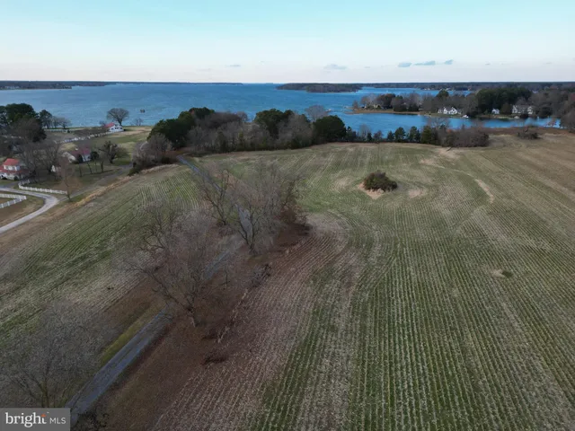 a view of a lake with mountains in the back