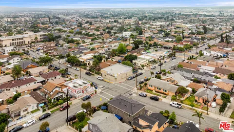 an aerial view of a city with lots of residential buildings