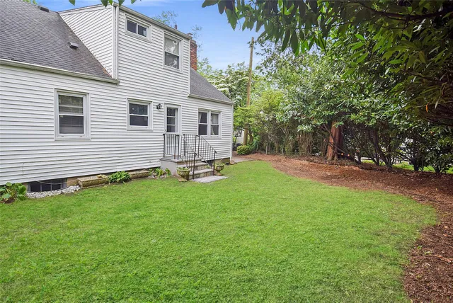 a view of a backyard with a garden