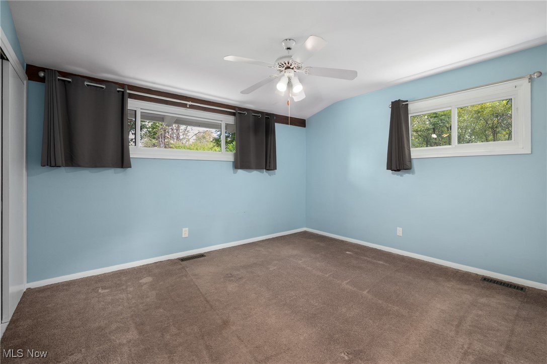 808 Bell Road Chagrin Falls, OH 44022 - Photo 21 of 28 Carpeted spare room with plenty of natural light and ceiling fan