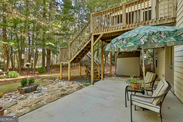 a view of outdoor space with seating