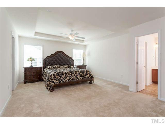 1413 Pattersons Mill Road Durham, NC 27703 - Photo 12 of 25 Spacious master suite with trey ceiling, walk in closet and ceiling fan. Master Bedroom