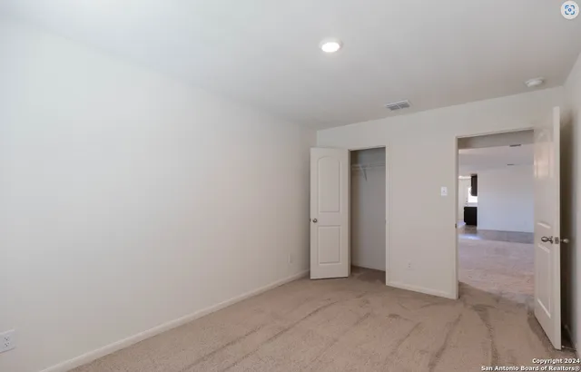 an empty room with closet