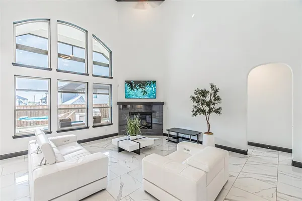 a living room with furniture