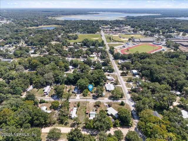 an aerial view of a city