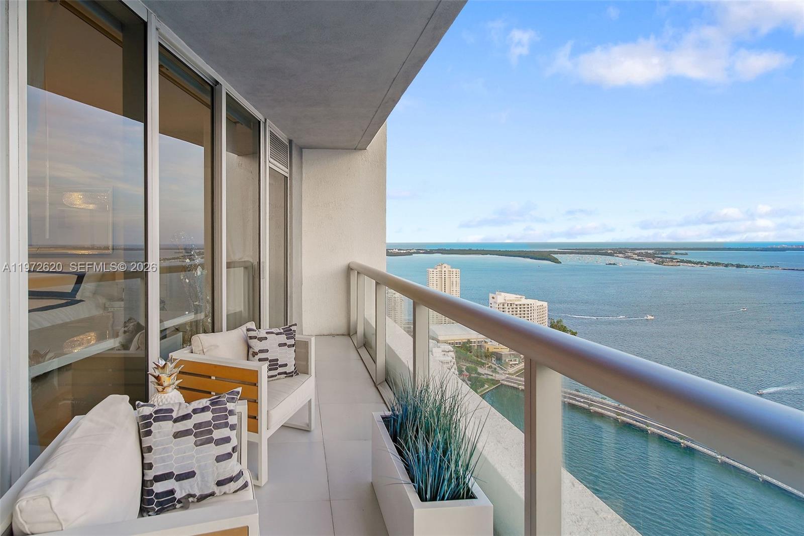 495 Brickell Avenue, Unit 4209 Miami, FL 33131 - Photo 12 of 37 a view of balcony with furniture