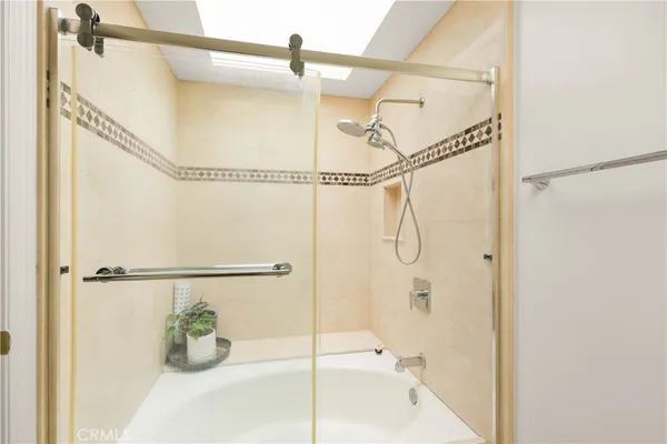 a bathroom with a shower
