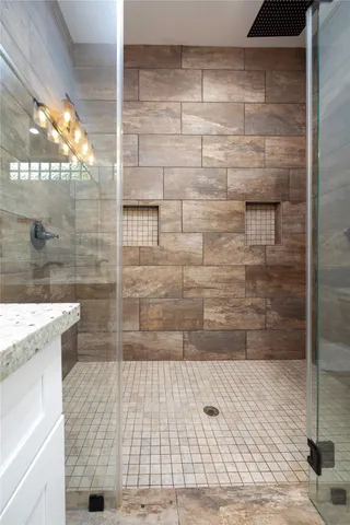 a bathroom with a shower