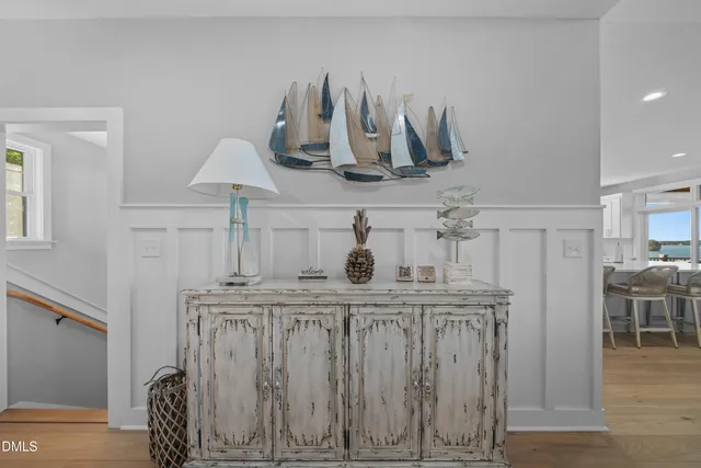 a view of a lake with a big yard