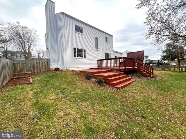 a view of a yard with a slide