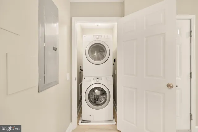 a view of washer and dryer in a utility room