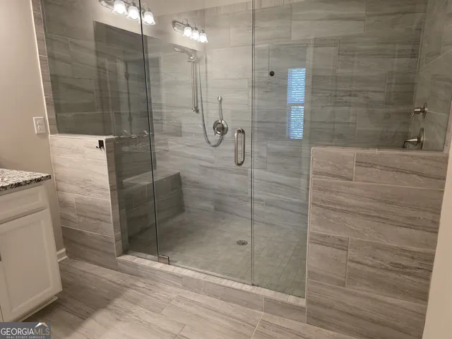 a bathroom with a shower