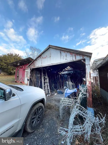a view of a car in garage