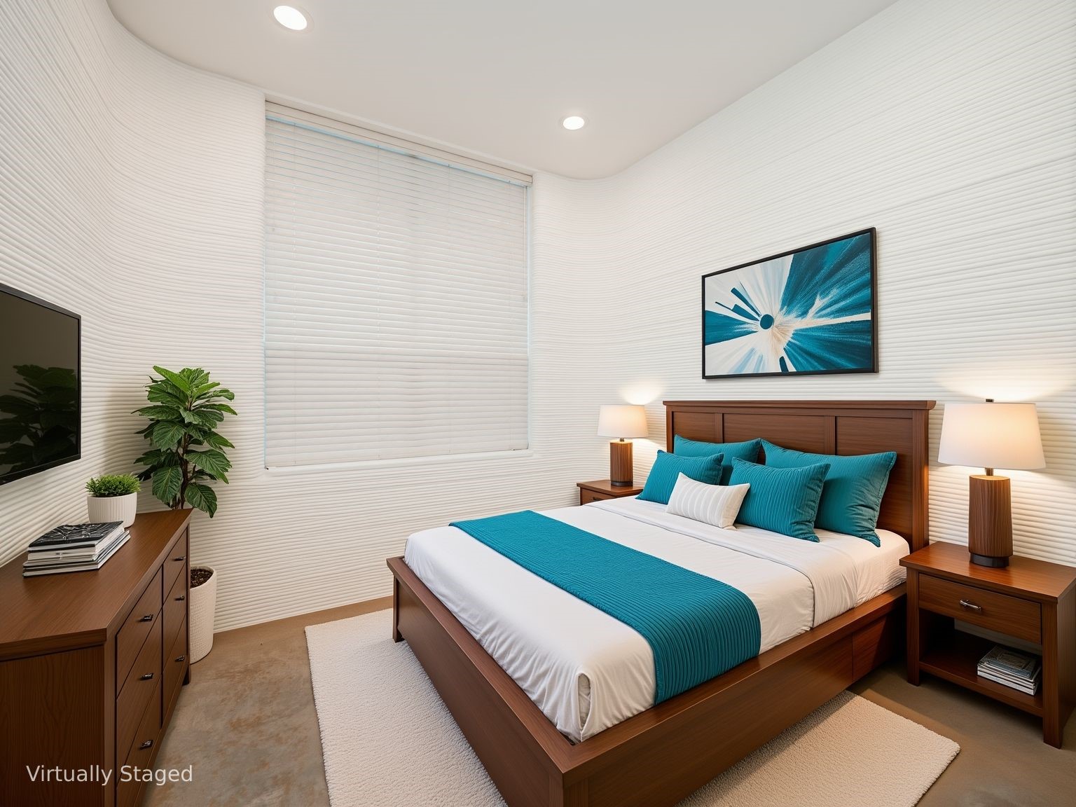 304 Painted Sunset Drive Georgetown, TX 78628 - Photo 21 of 38 a bedroom with a bed and a potted plant