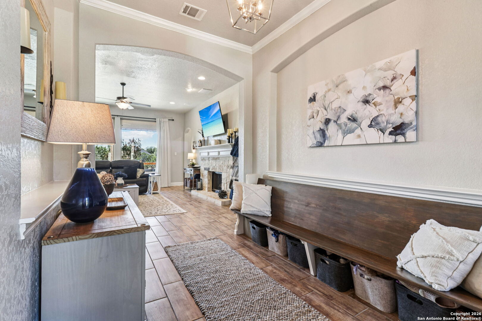 1074 Boulder New Braunfels, TX 78132 - Photo 5 of 40 a living room with furniture and a flat screen tv