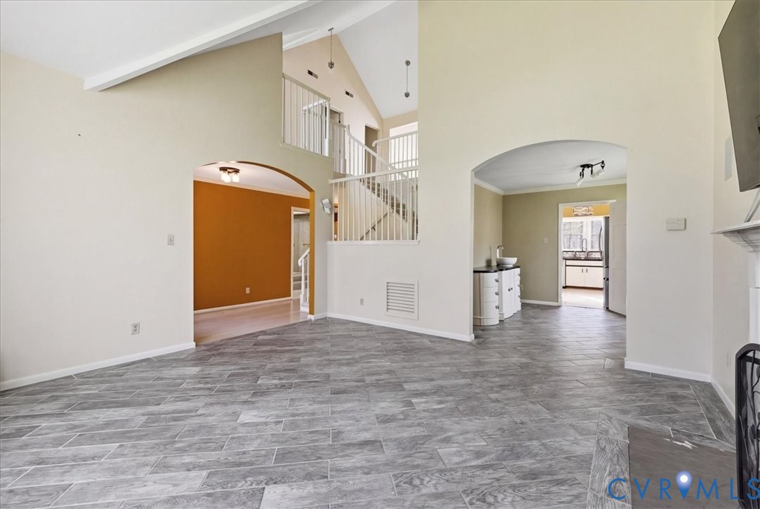 3520 Mill Road Hopewell, VA 23860 - Photo 9 of 51 vaulted ceiling in living room, leads to dining ro