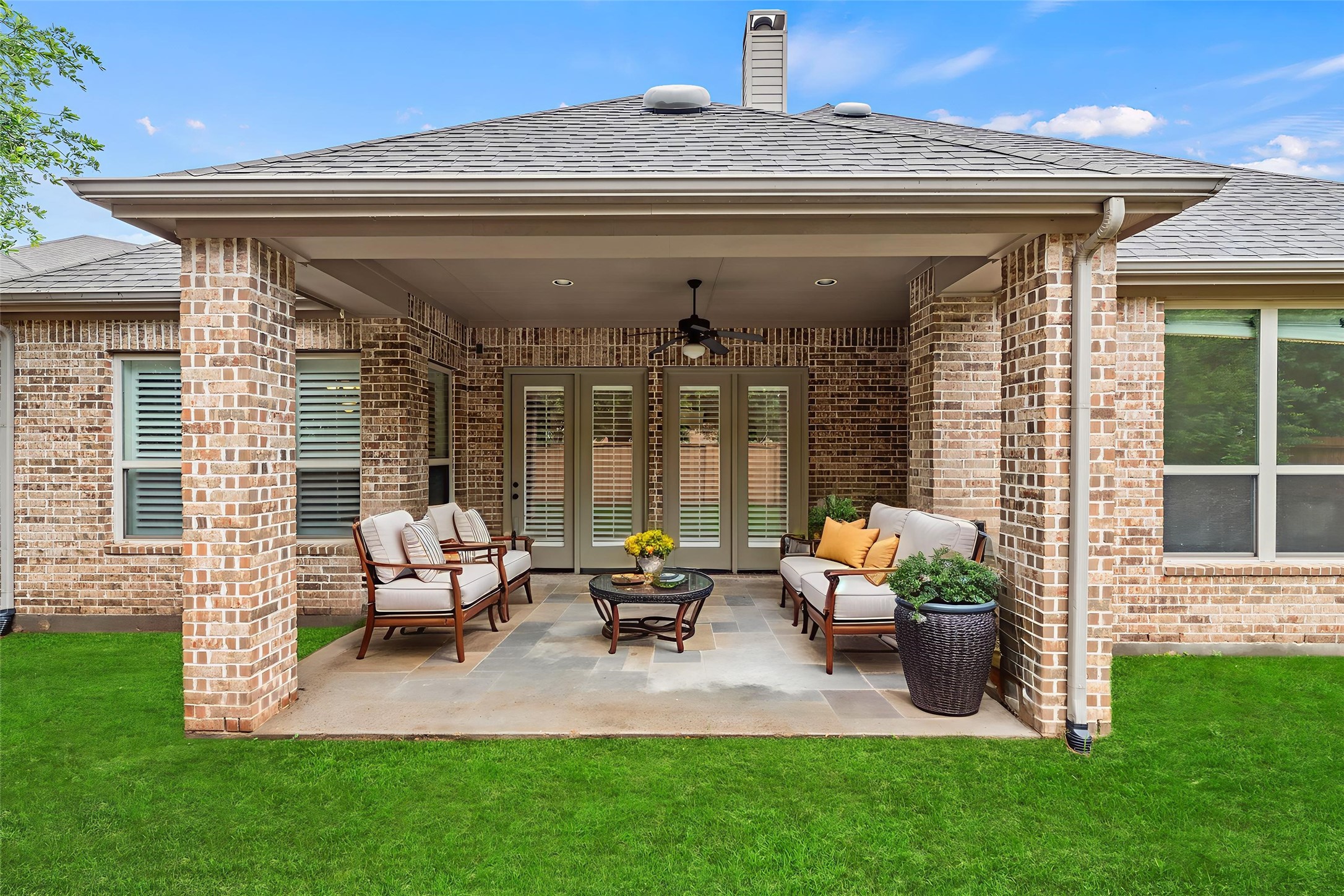 4510 Cedarfield Road Katy, TX 77494 - Photo 16 of 24 The extended-covered patio is an easy place to sit back and watch the sunset or just get some “you time” in the fresh air. Virtually staged so you can imagine the possibilities.
