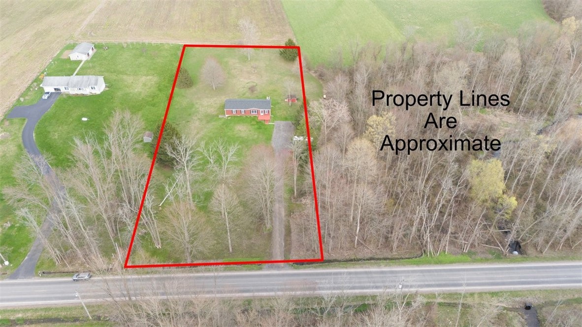 3000 Ryder Road Arcadia, NY 14513 - Photo 34 of 36 Drone view with boundry lines