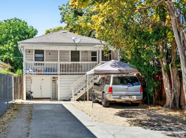a car parked in front of house