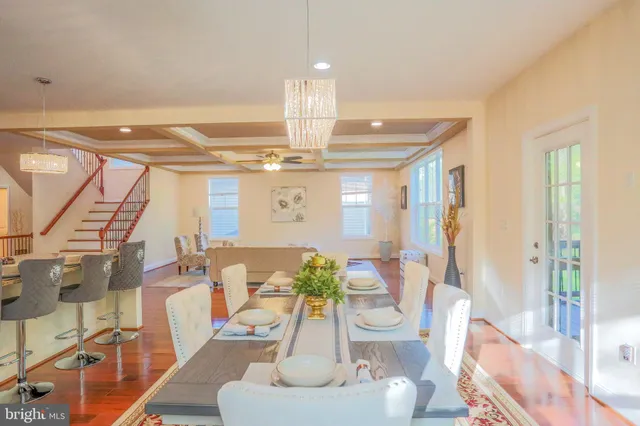 a view of a hallway view with staircase