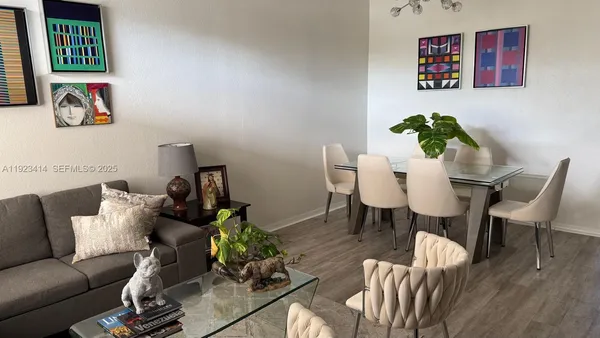 a living room with furniture