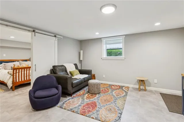 a living room with furniture