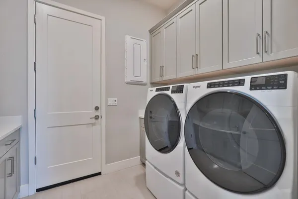 a view of an outdoor space and a tub