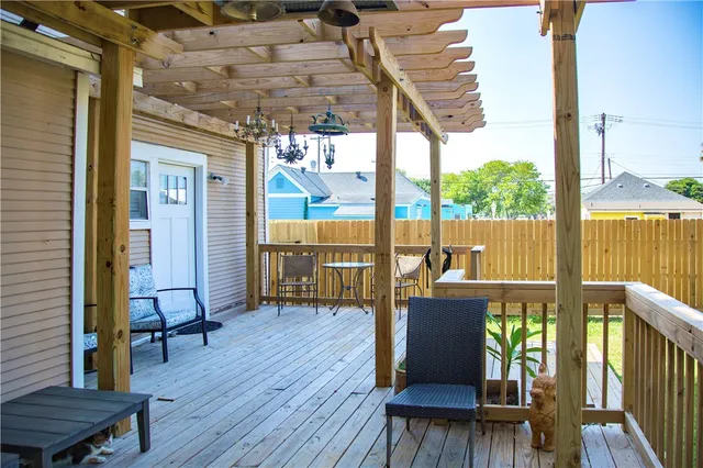a view of a porch with furniture