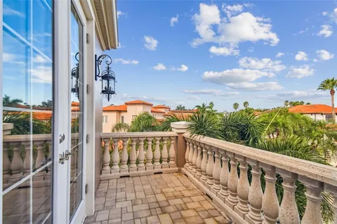 a view of a lake with a building in front of it
