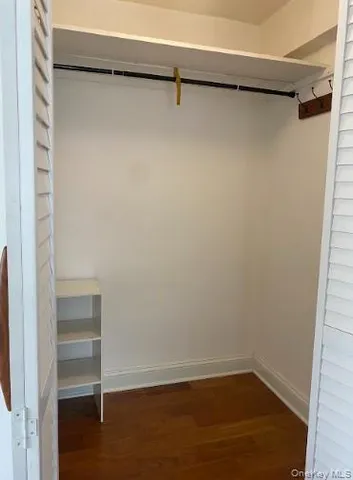 a view of an empty walk in closet