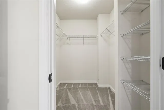 a view of a room with racks on the wall