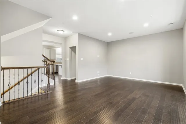 a view of entryway with wooden floor