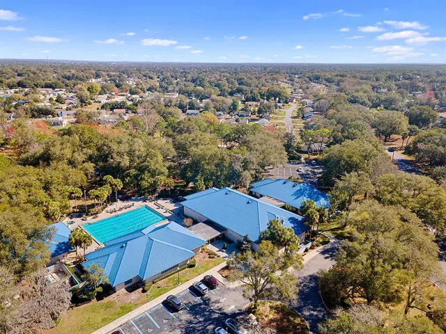 an aerial view of a house