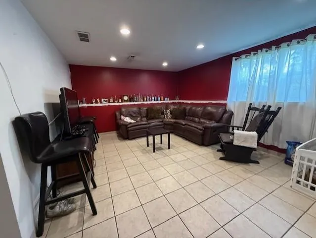 a living room with furniture