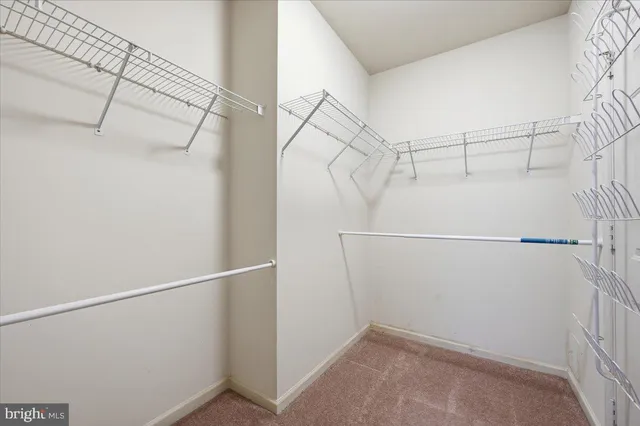 a view of small space with racks on the wall