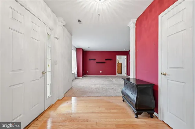 a view of a hallway with entryway