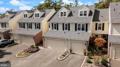 a aerial view of a house with patio