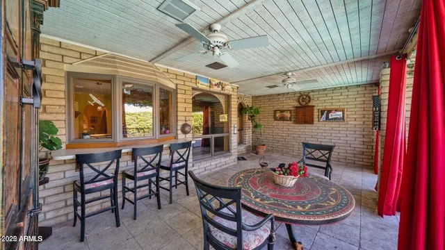 a outdoor space with furniture