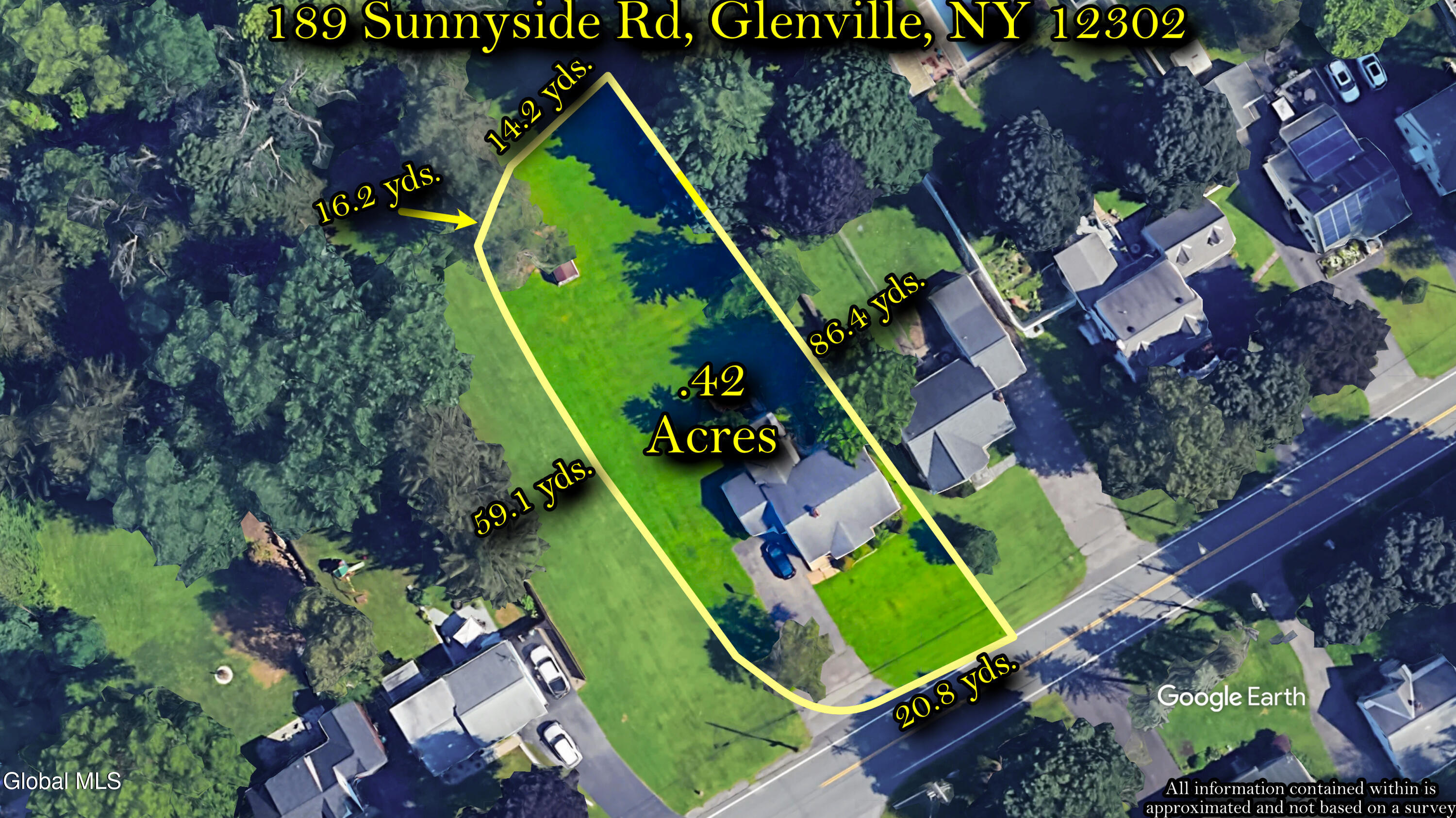 189 Sunnyside Road Schenectady, NY 12302 - Photo 32 of 33 Property Line Overlay