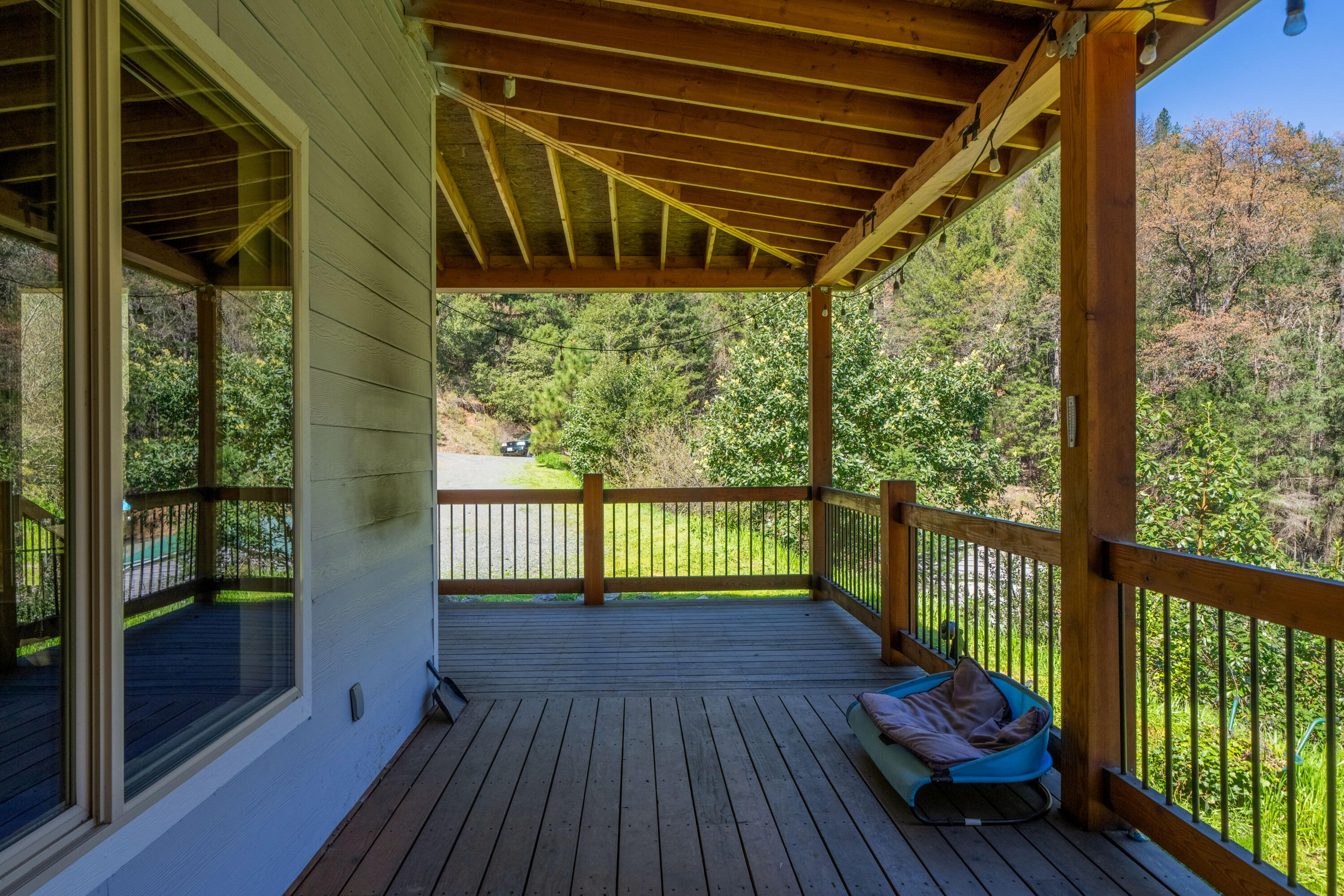 8916 Reading Creek Road Douglas City, CA 96024 - Photo 25 of 48 a view of porch with wooden floor