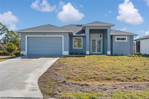 a front view of a house