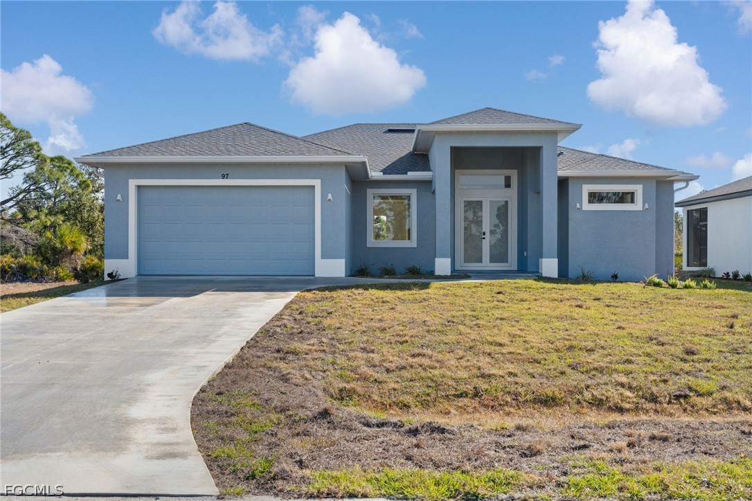 a front view of a house