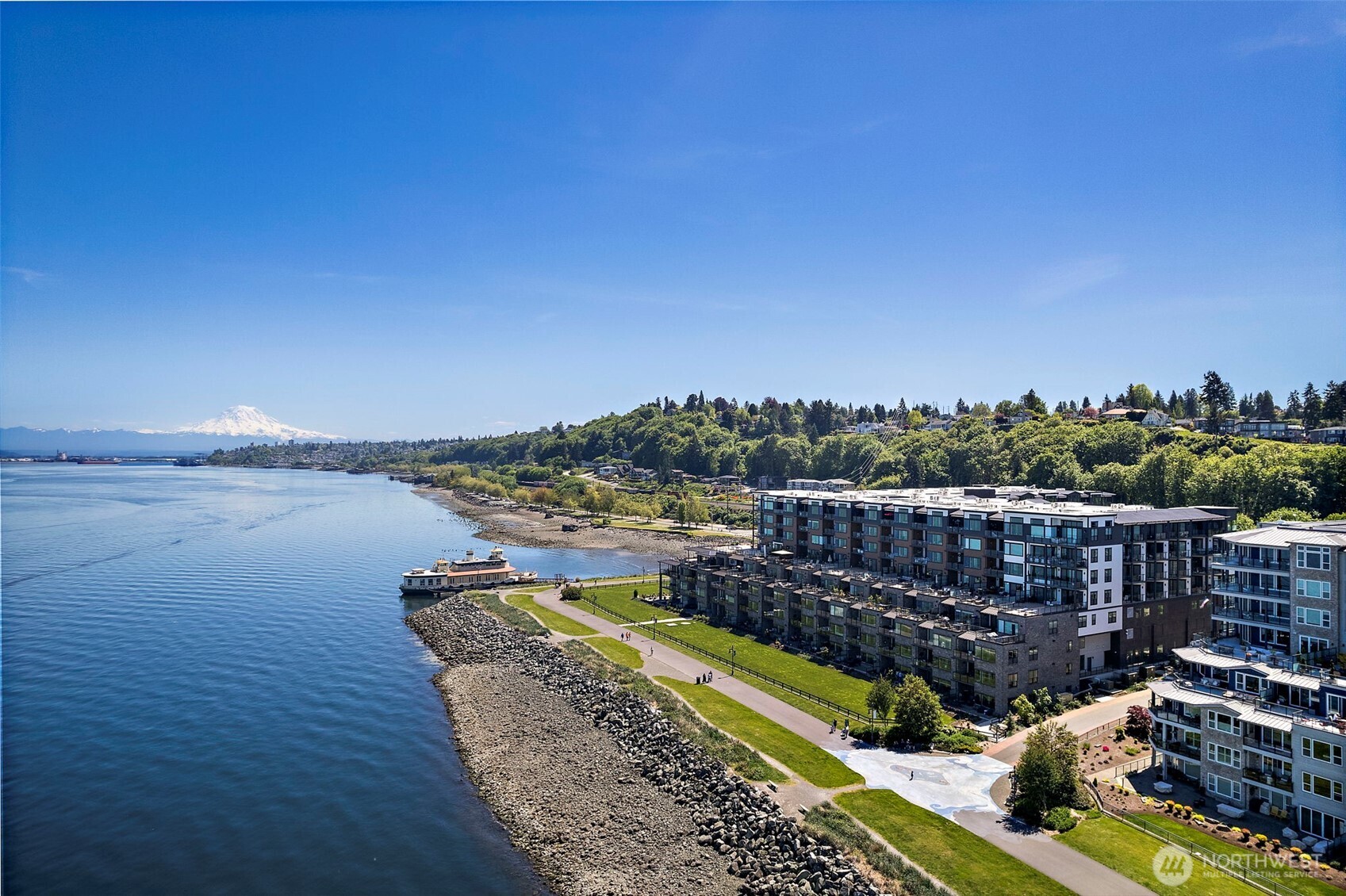 4907 Main Street, Unit 608 Tacoma, WA 98407 - Photo 39 of 40 a view of a lake with a terrace